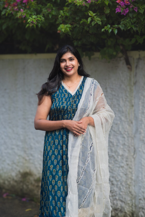 SAANVI DARK GREEN MODAL SILK TOP