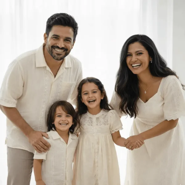 HANNA, LUCAS & ESTHER, NOAH OFF-WHITE FAMILY COMBO SET