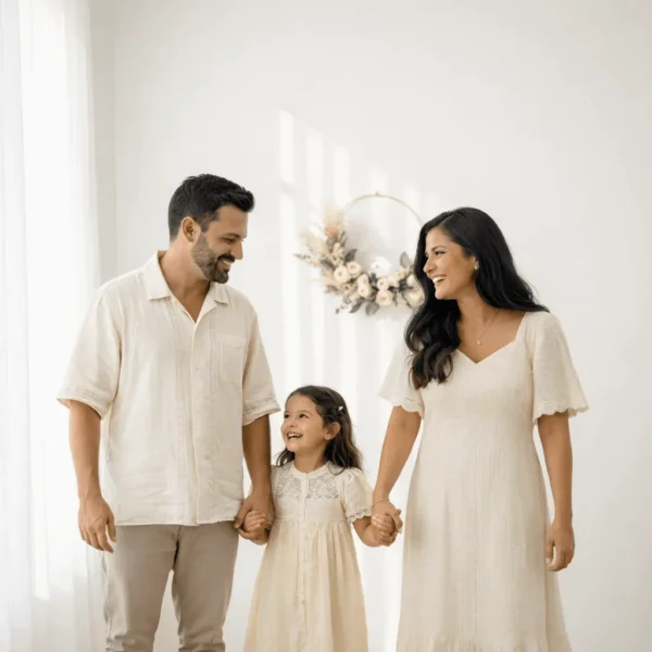 HANNA, LUCAS & ESTHER OFF-WHITE FAMILY COMBO SET