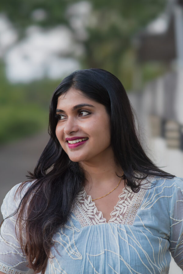 MEHER SLITTED PASTEL GREY MUL CHANDERI DRESS