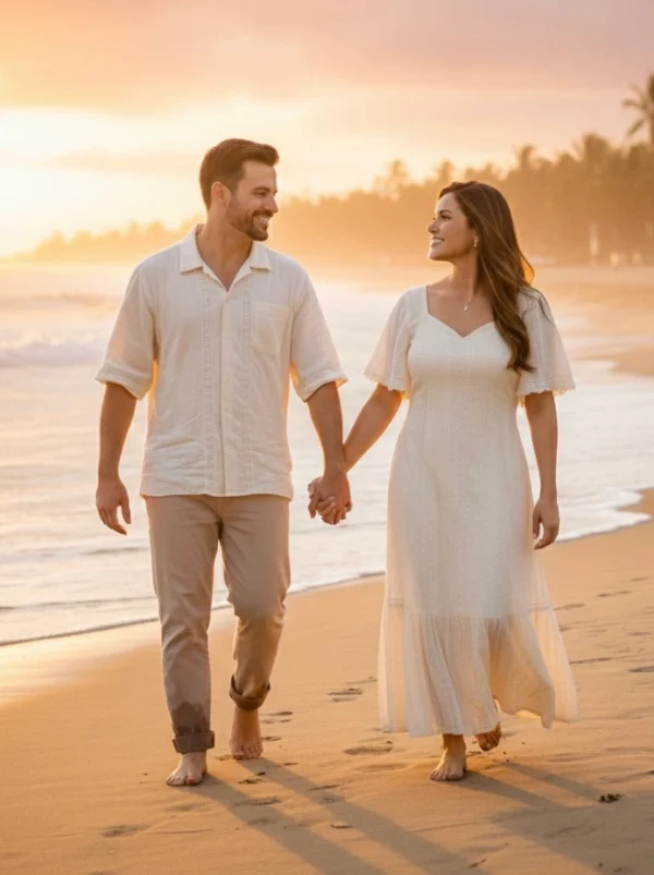 HANNA & LUCAS OFF-WHITE COUPLE COMBO SET