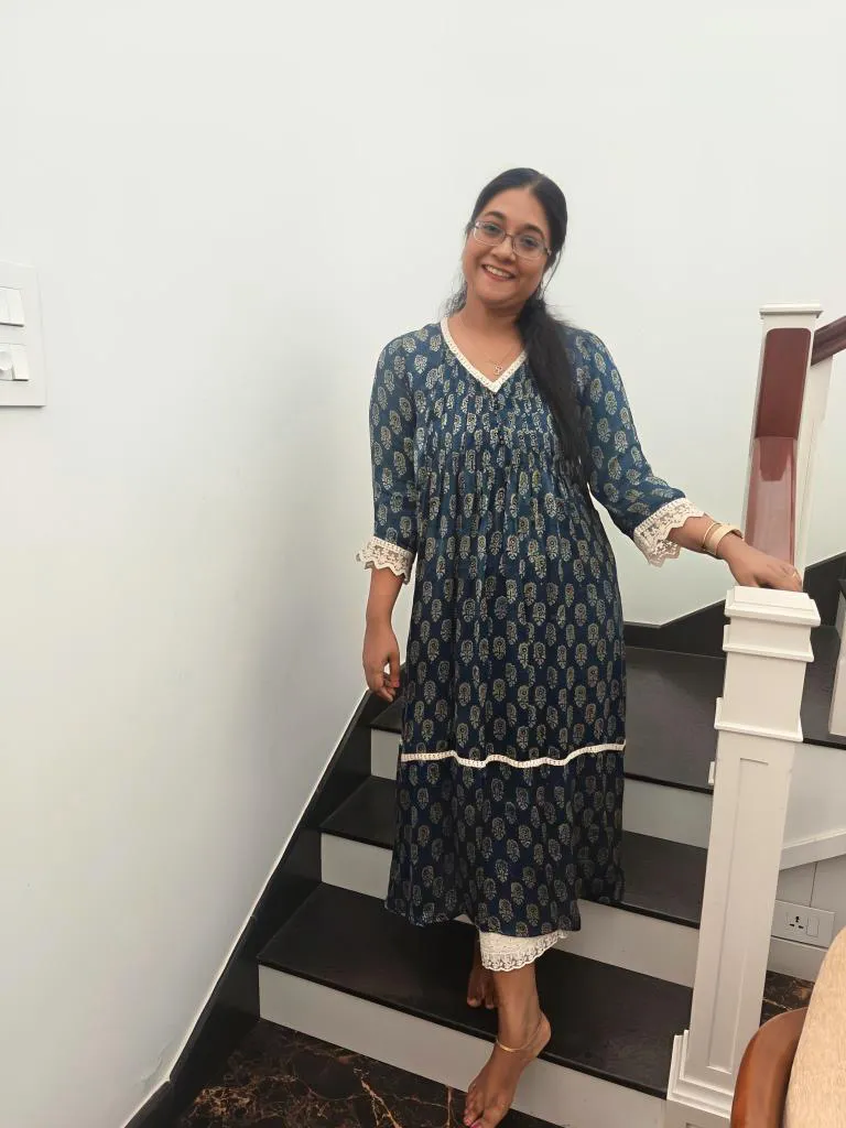 Tipsy Varghese wearing Zerah Designs