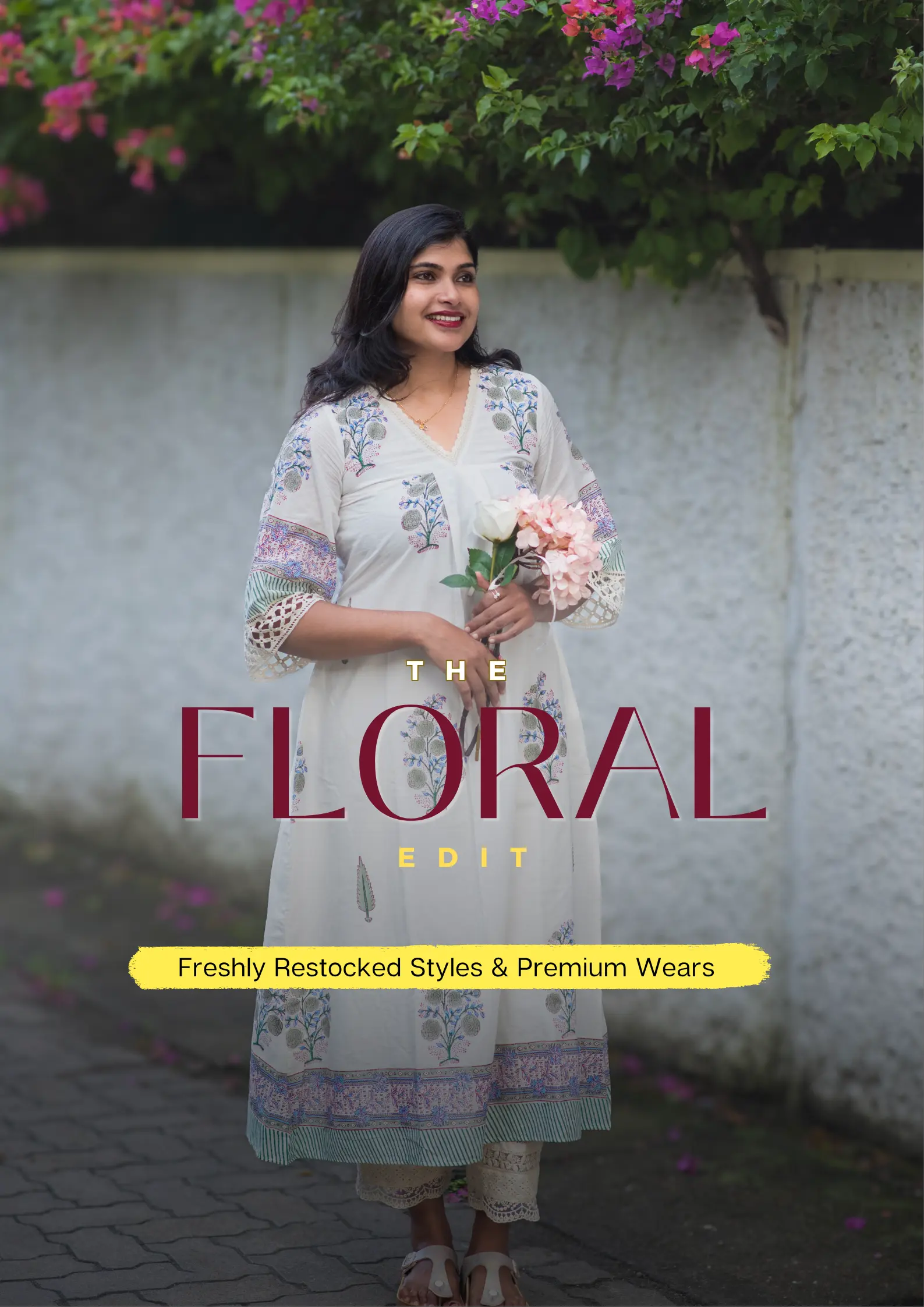 Florals and Pastels — handcrafted mul and Chanderi