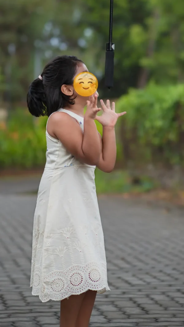 Thumbi Floral Embroidered Schiffli Hem Girls Dress